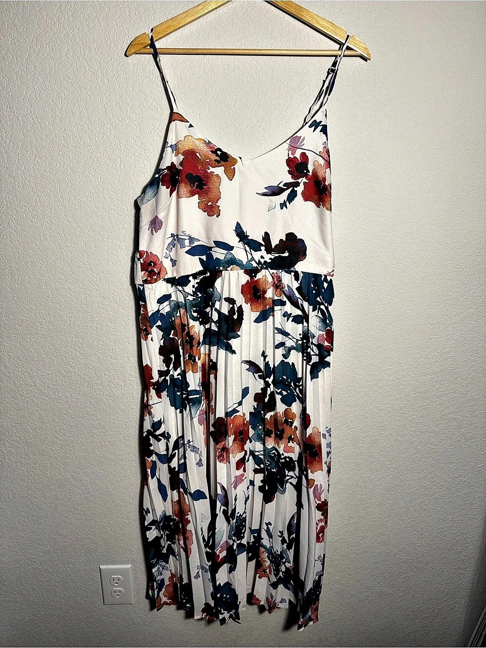 a new day Floral Maxi Dress in White & Blue Size XL